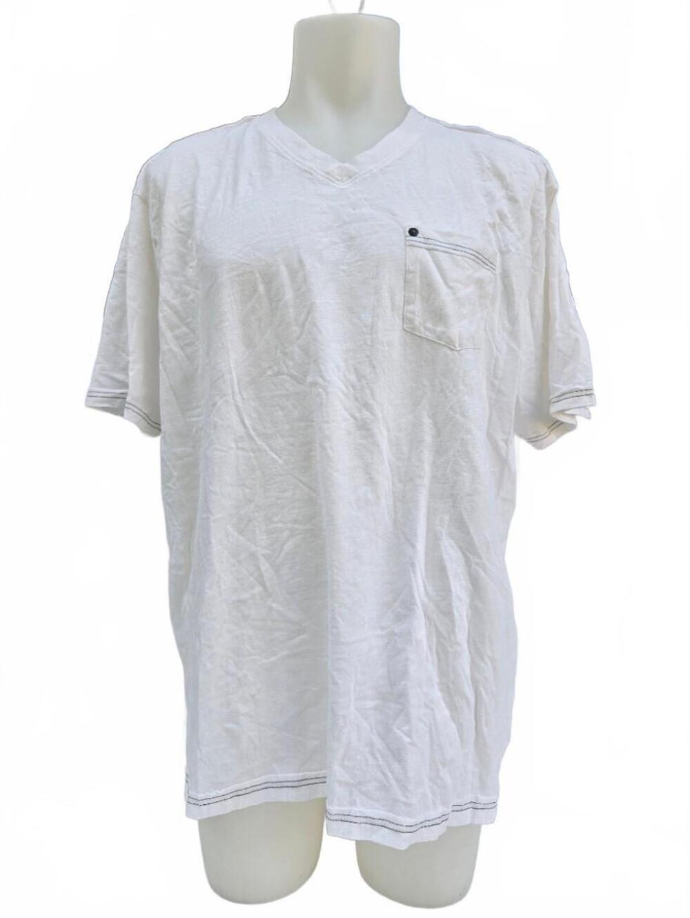 Free Planet Men's White Short Sleeve V-Neck T-Shirt Size 2X